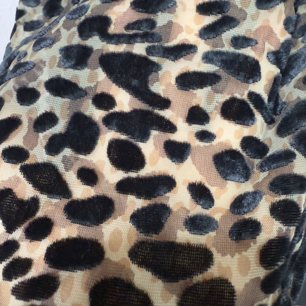 Rachel Zoe Women's Sz S Leopard Burnout Velvet Faux Wrap Ruffle Midi Skirt Black - Picture 9 of 16